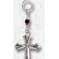 Flared Cross Key Ring Charm